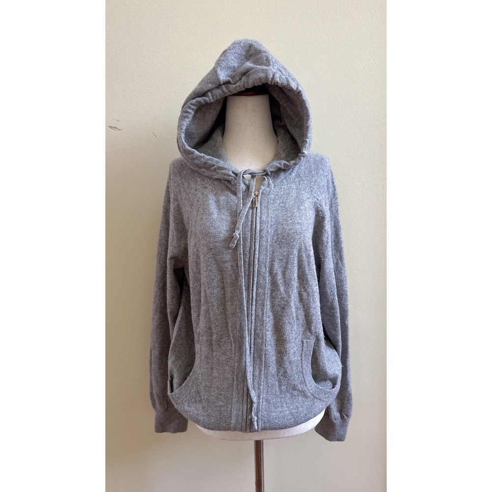 Juicy Couture Y2K Wool Cashmere Blend Knit Full Zip Hoodie Size S Gray